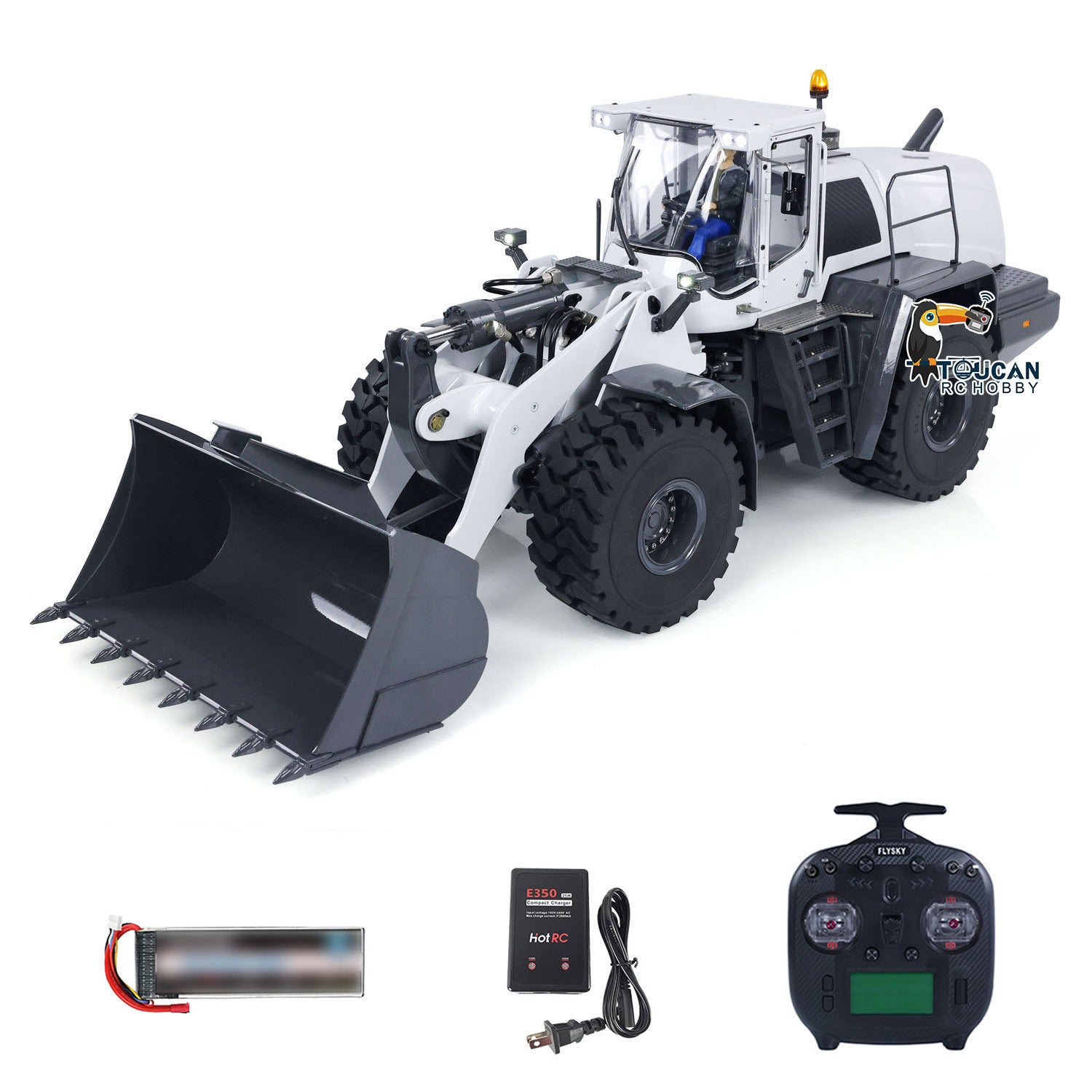 1/14 XDRC 580 Hydraulic RC Loader Metal RTR Remote Control Car - High & Low Speed Simulation, Painted & Assembled, Hobby Model for Construction Site Play & Collection