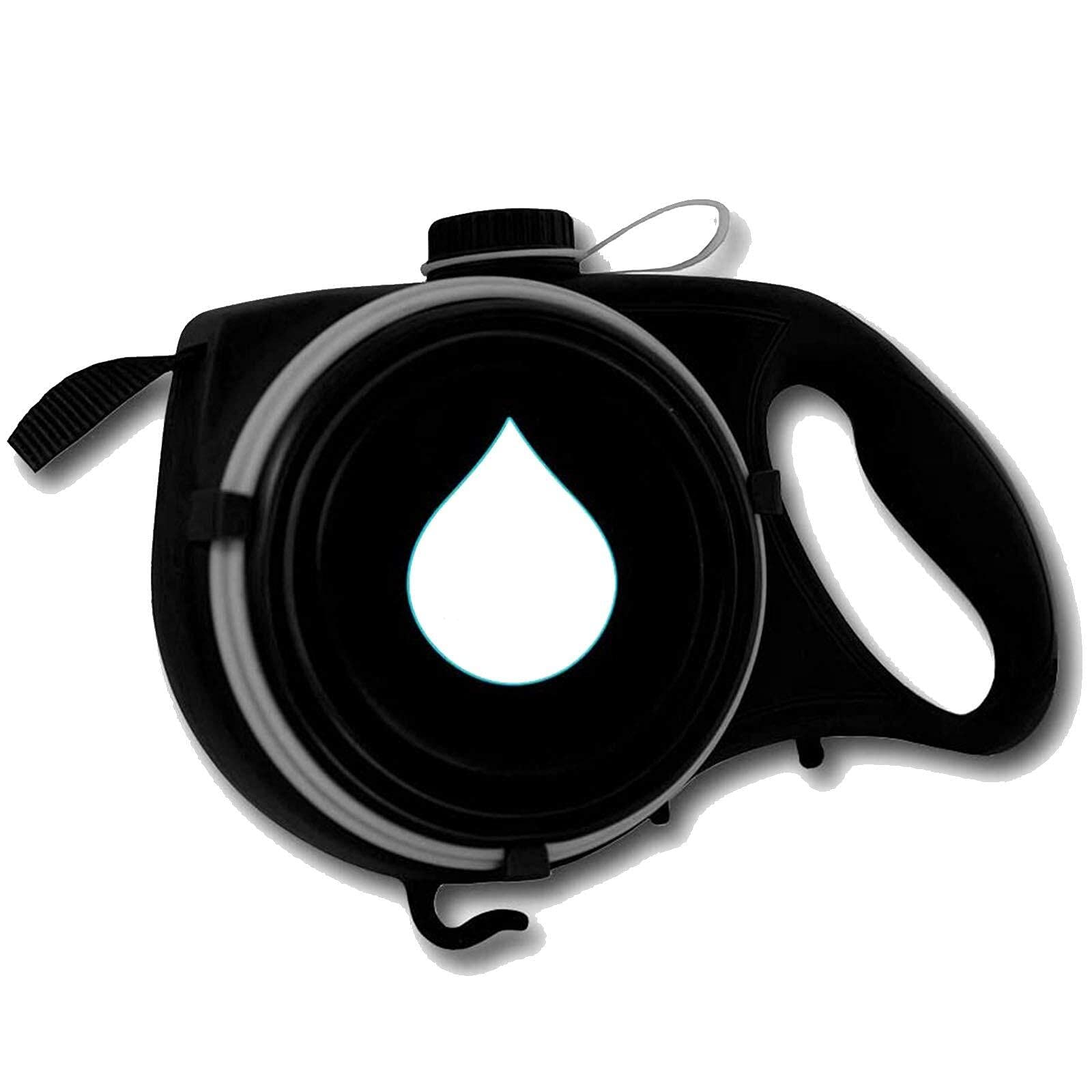 Retractable Dog Leash with Built-in Water Bottle & Collapsible Bowl - 1.2M Heavy Duty Tangle-Free Lead for Small & Medium Dogs | Includes Poop Bag Dispenser (Black) | Perfect for Walking, Hiking & Outdoor Adventures