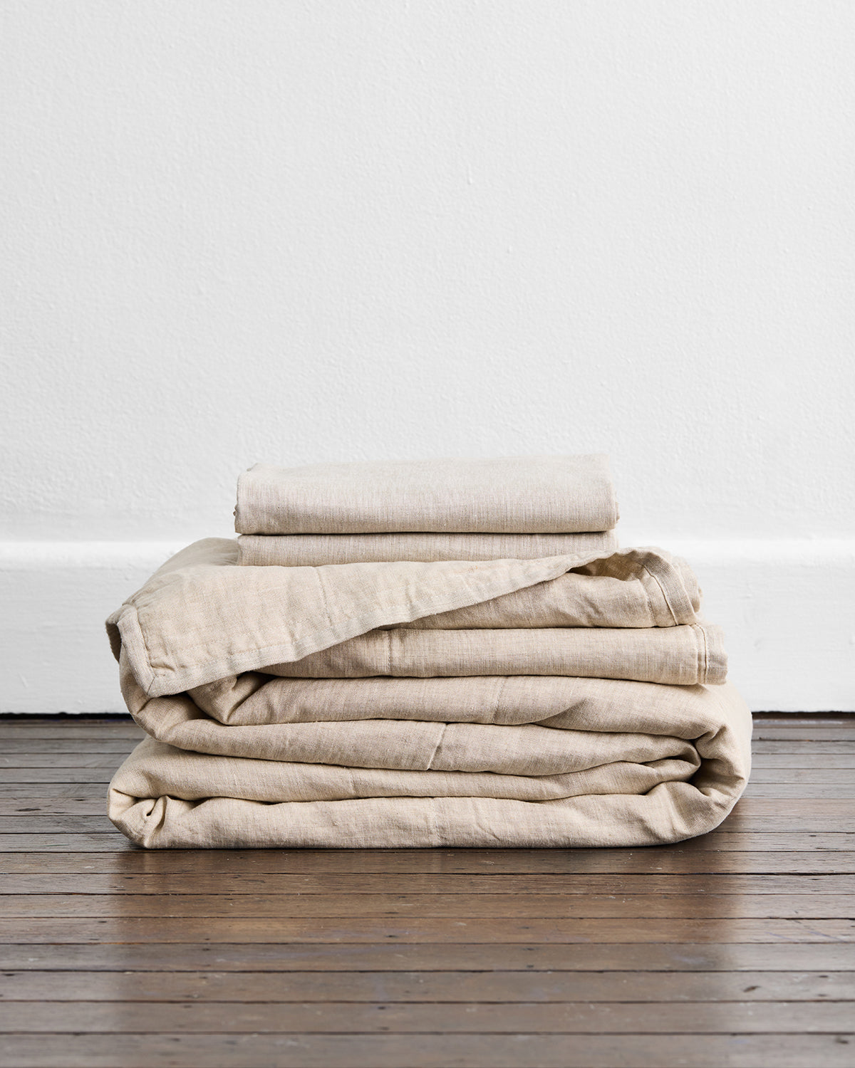 100% French Flax Linen Quilt Set - Oatmeal Color Luxury Bedding for All Seasons | Perfect for Master Bedroom, Guest Room & Cozy Home Decor