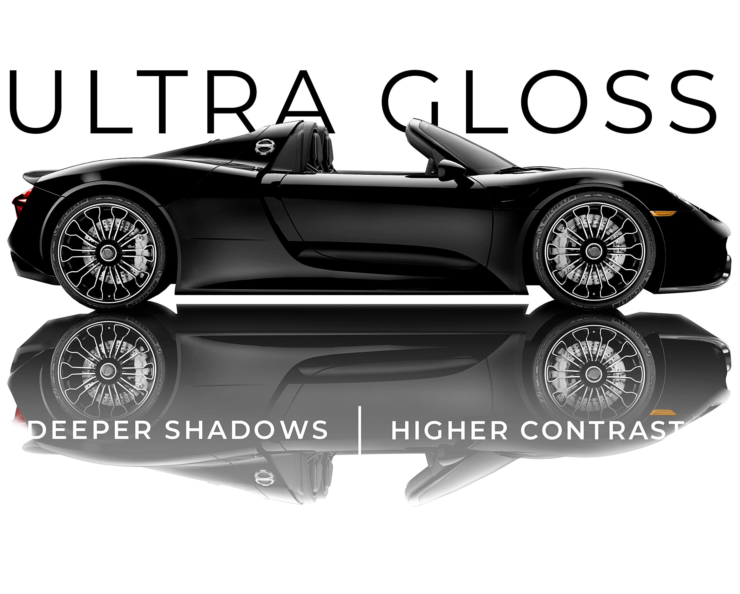 VViViD+ Ultra Gloss Premium Vinyl Car Wrap Film - 25ft x 5ft Gloss Piano Black - High-Quality DIY Vehicle Wrap for Cars, Trucks & Motorcycles - Perfect for Custom Paint Replacement, Color Change & Protection