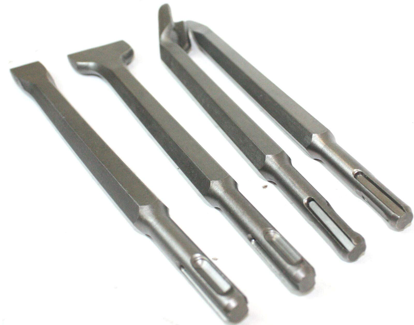 8-Piece SDS Plus Chisel Set - Flat, Point, Groove & Gouge Drill Chisels for Hammer Drills - Perfect for Masonry, Concrete & Demolition Work