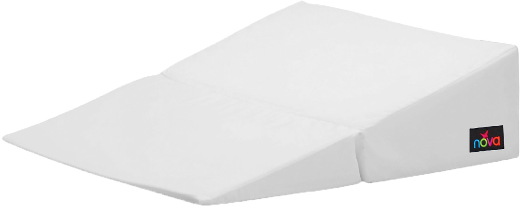 NOVA Medical Folding Bed Wedge Pillow - 12 Inch White Foam Wedge for Sleeping, Acid Reflux, Back Pain Relief - Home & Hospital Use