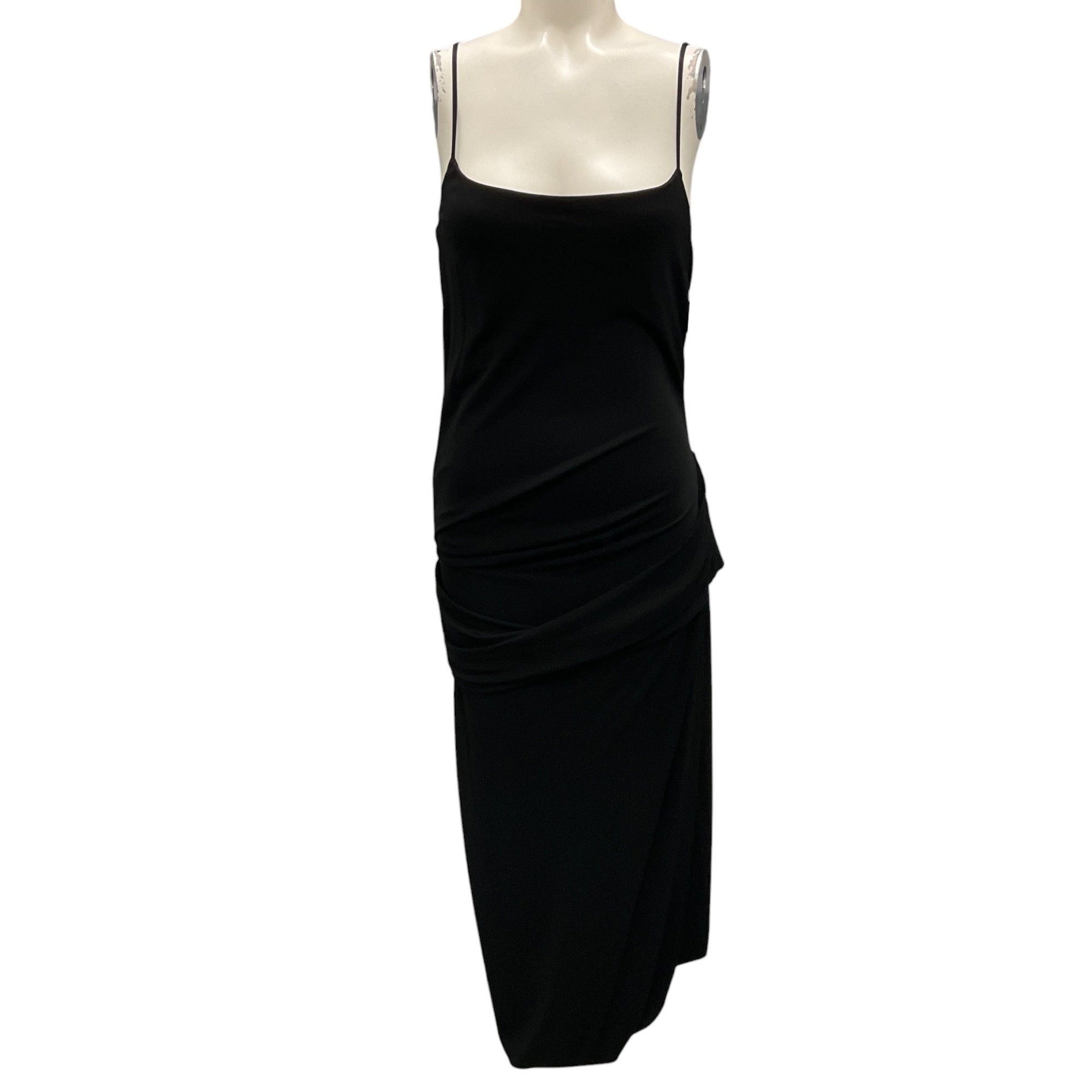 Proenza Schouler Black Blaire Viscose Jersey Midi Dress - Women's Elegant Casual & Party Wear for Evening Outings & Special Occasions