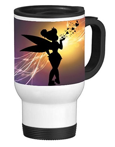 Cute Fairy Kiss Hearts Design 14oz Stainless Steel Travel Mug - Trendy Accessories for Coffee, Tea, and On-the-Go Drinks