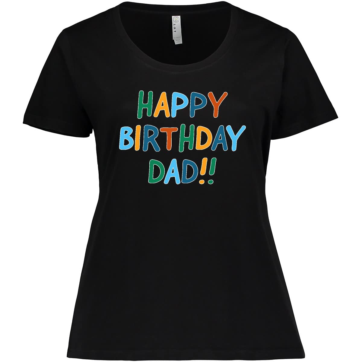 Inktastic Happy Birthday Dad Women's Plus Size T-Shirt - Comfortable Graphic Tee for Father's Day Gifts & Birthday Celebrations