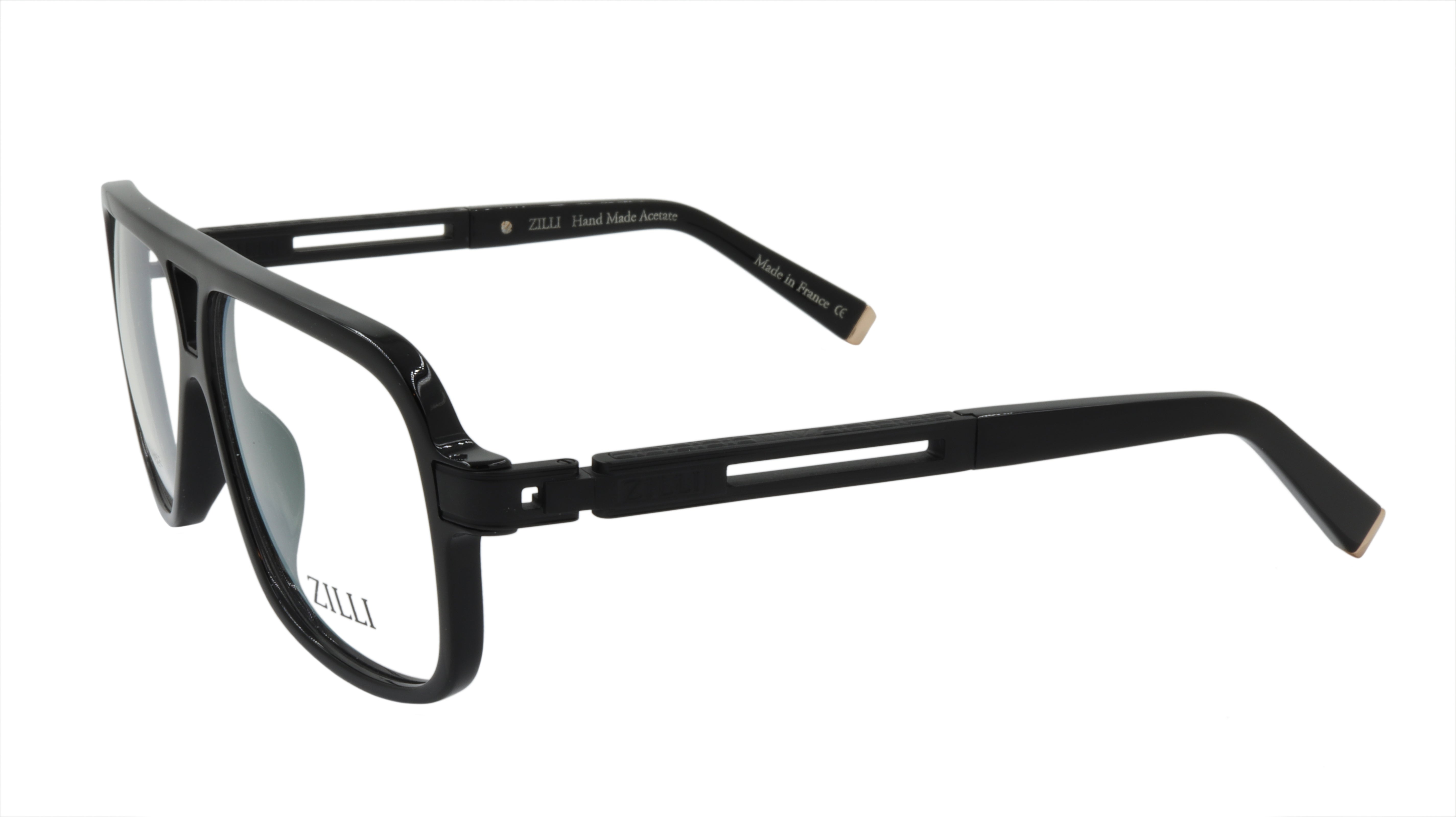 ZILLI Titanium Acetate Eyeglasses Frame - Black French Made ZI 60019 C04 for Men & Women | Luxury Reading Glasses & Fashion Accessories for Office, Business & Everyday Wear
