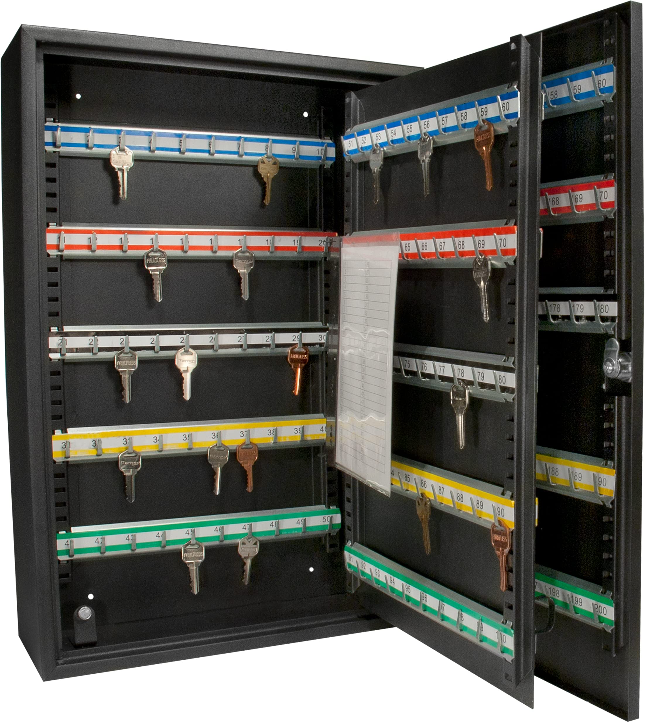 Barska AX11824 Medium Black Key Lock Box - 200 Position Adjustable Key Cabinet for Home, Office & Storage Security (Wall Mountable)