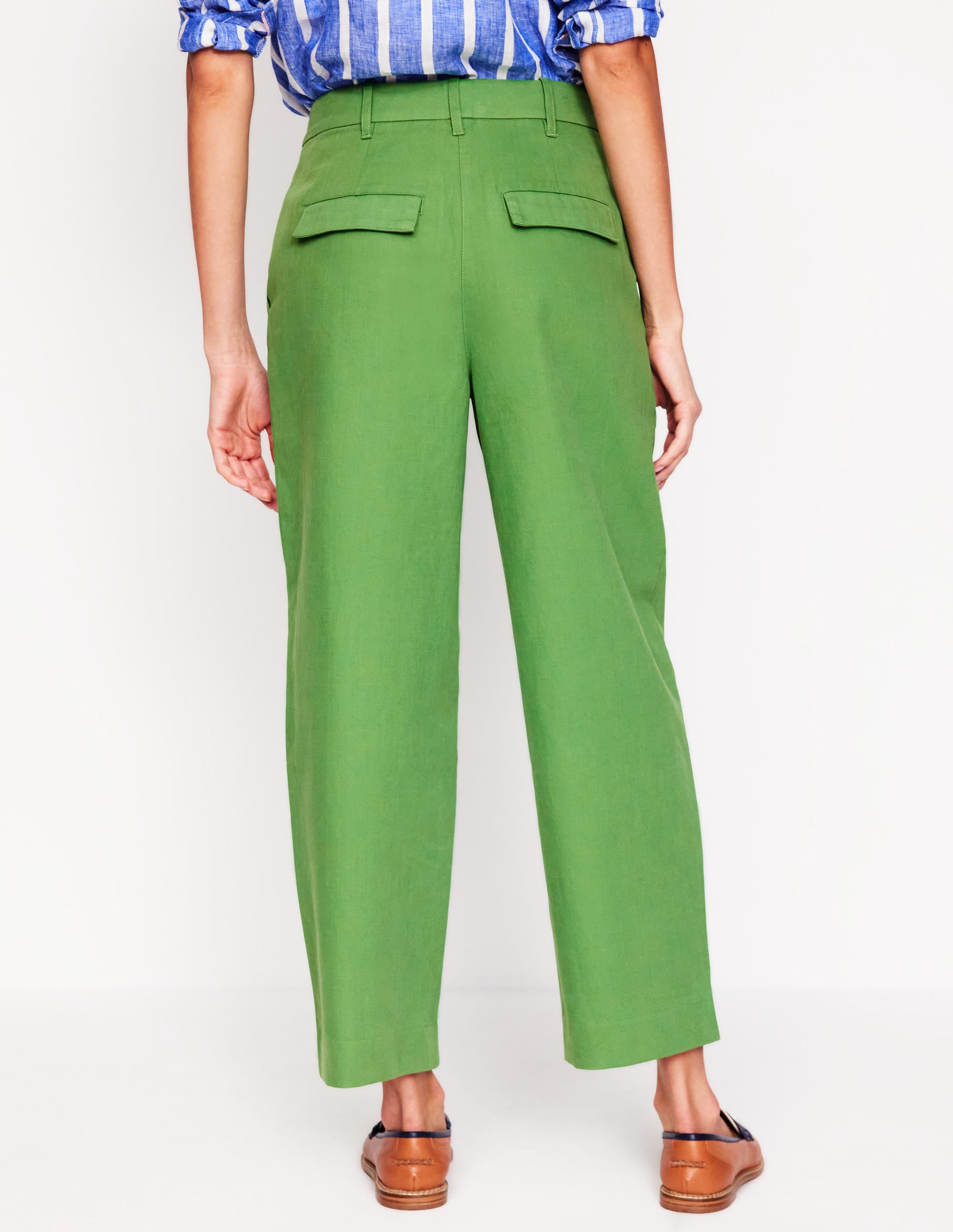 Bloomsbury Cotton Pants for Women - Soft Comfortable Casual Trousers in Paradise Green | Perfect for Lounge Wear, Yoga & Everyday Outfits
