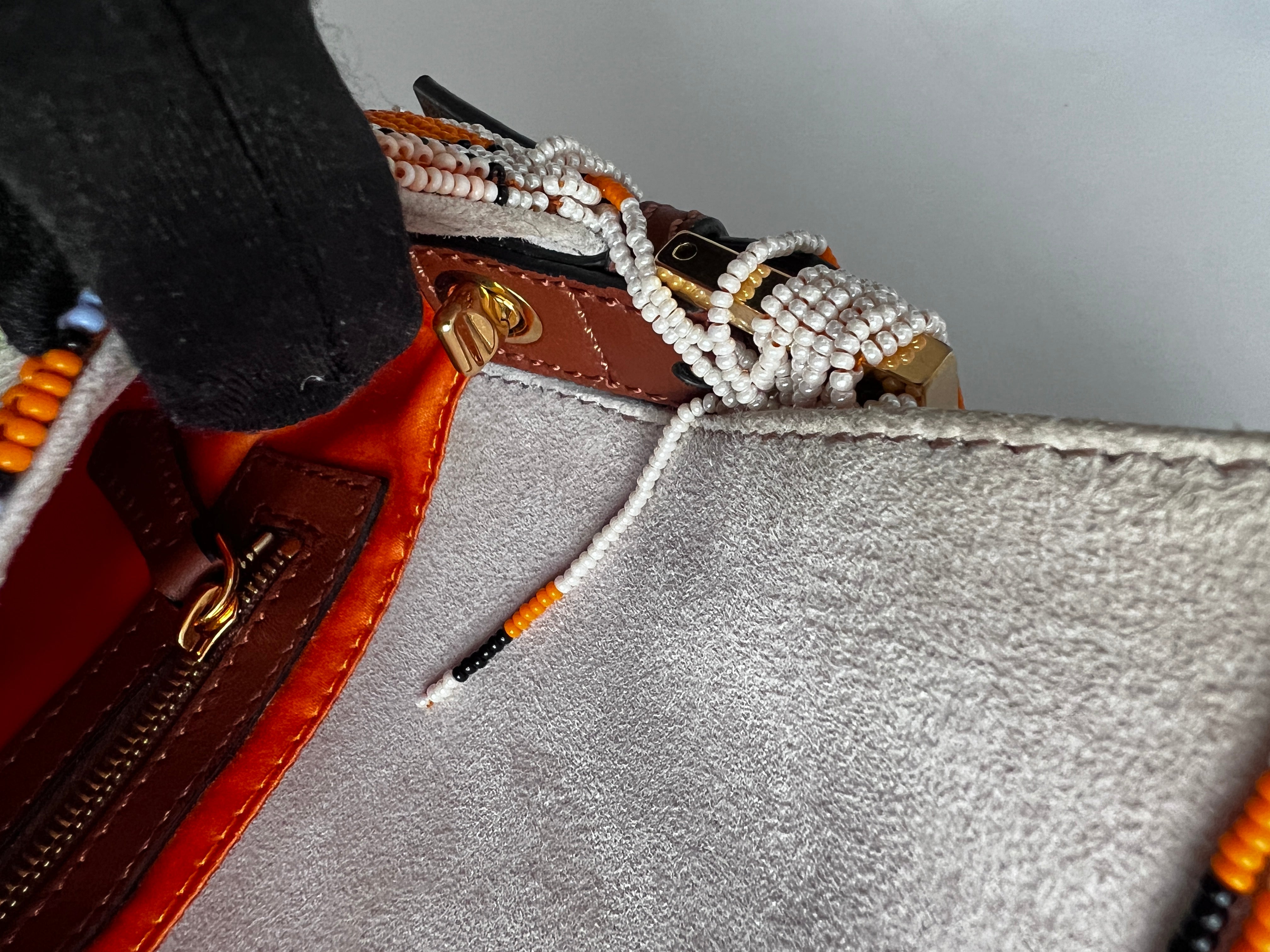 Fendi Beaded Baguette Bag with Fringe Detail - Elegant Crossbody Purse for Women, Perfect for Parties, Weddings & Evening Events