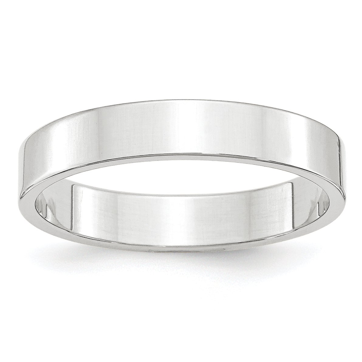 10k White Gold 4mm Flat Wedding Band Ring for Men & Women - Classic Comfort Fit Wedding Ring for Brides, Grooms & Anniversaries - Perfect for Everyday Wear & Special Occasions