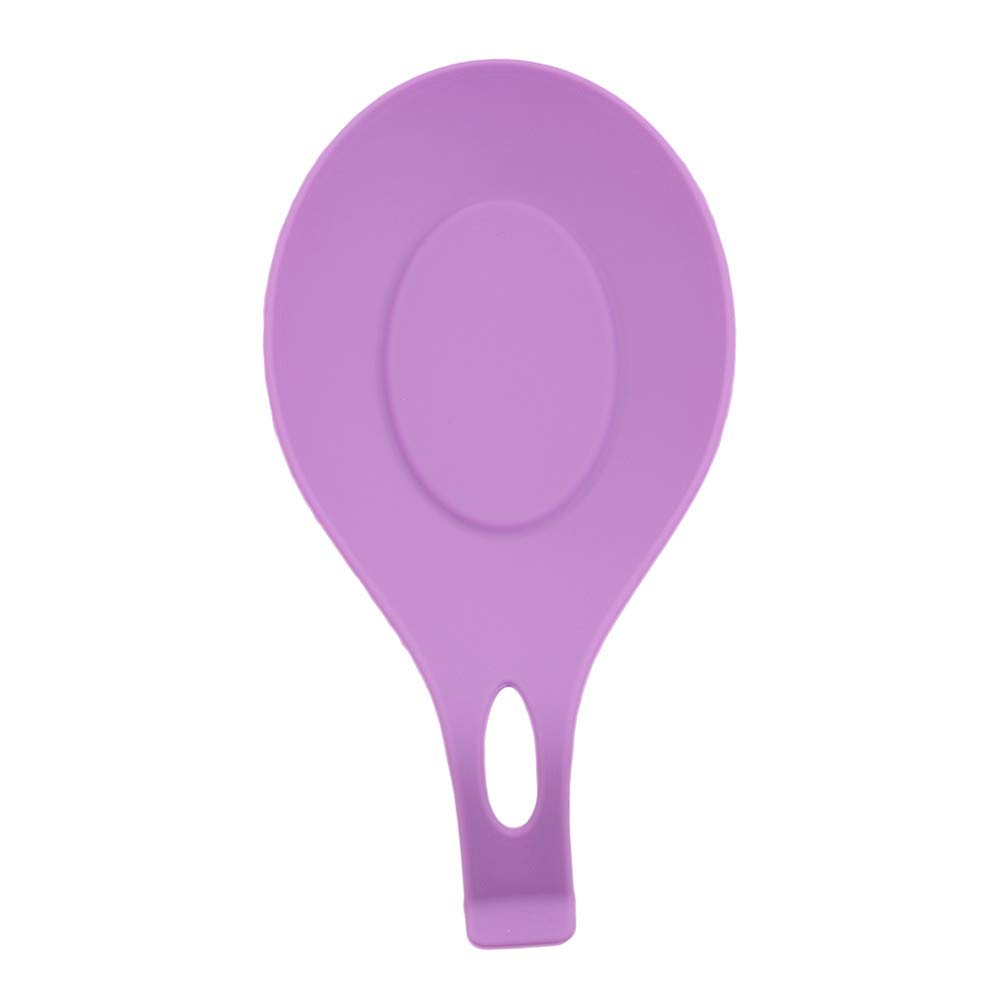 Flybloom Purple Silicone Soup Spoon Holder - Non-Slip Cooking Utensil Storage Pad, Heat-Resistant Kitchen Organizer for Spoons, Ladles & Cooking Tools - Perfect for Stovetop, Countertop & Drawer Organization