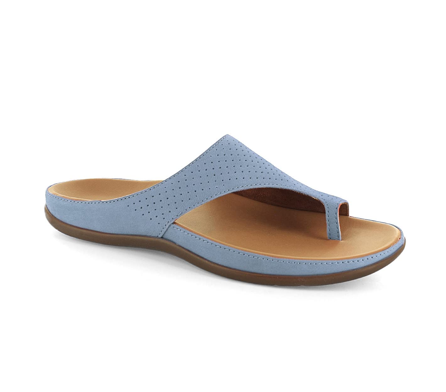 Strive Capri - Women's Supportive Sandals with Arch Support & Denim Style - Size 7 Medium (US) | Comfortable Walking Shoes for Summer, Travel & Casual Outings