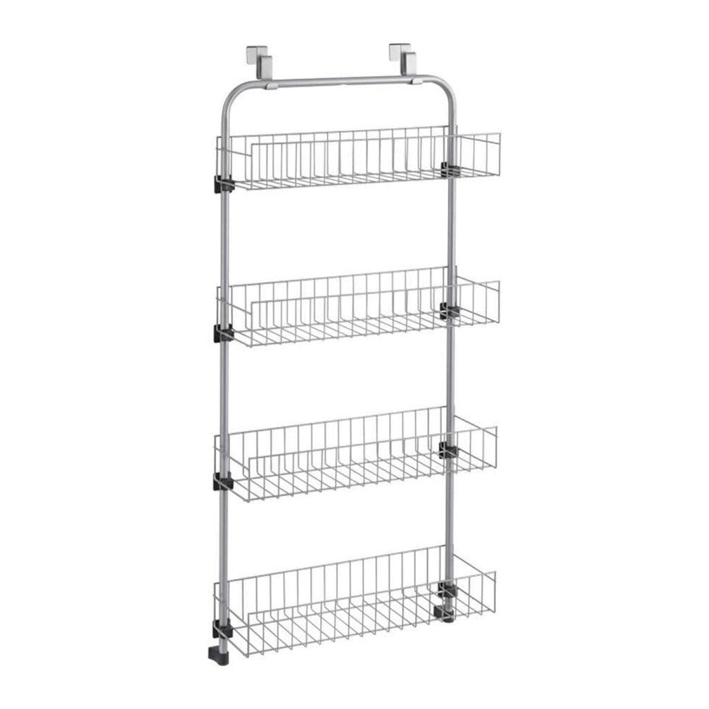 Metaltex Over The Door Basket Organizer - Silver, 45 x 17 x 103 cm - Space Saving Storage for Kitchen, Bathroom, Pantry or Closet