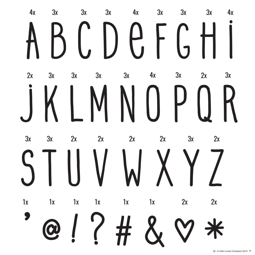 A Little Lovely Company Lightbox Letter Set - Hand Drawn LED Marquee Letters for Home Decor, Wedding & Party Signage - Perfect for Bedroom, Nursery & Event Decorations