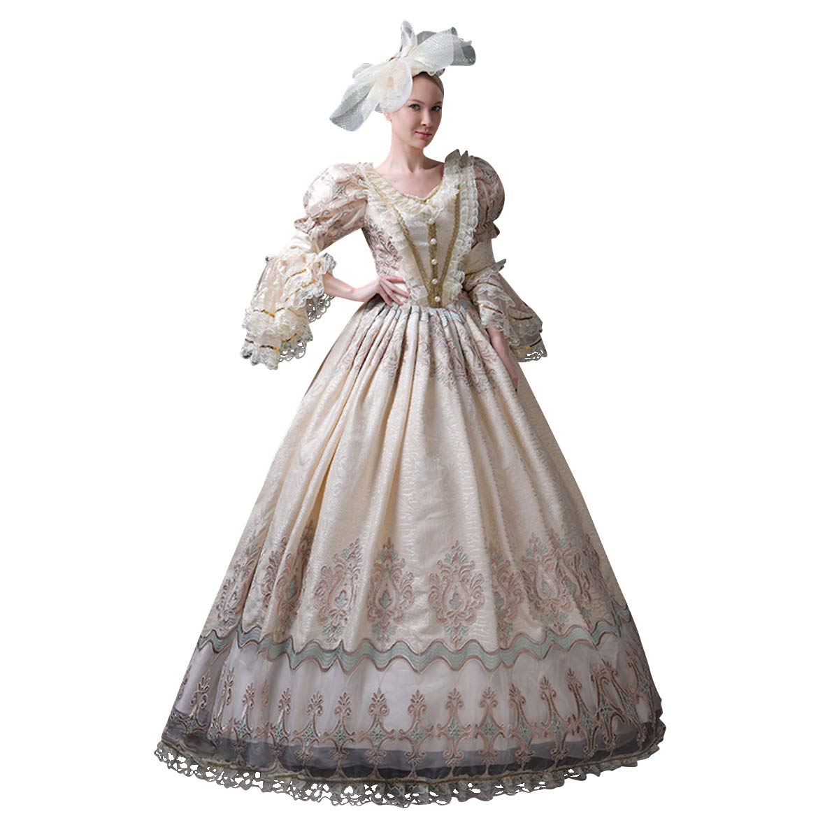18th Century Rococo Baroque Ball Gown - Marie Antoinette Style Renaissance Medieval Dress for Victorian Costume Party, Historical Reenactment & Themed Events