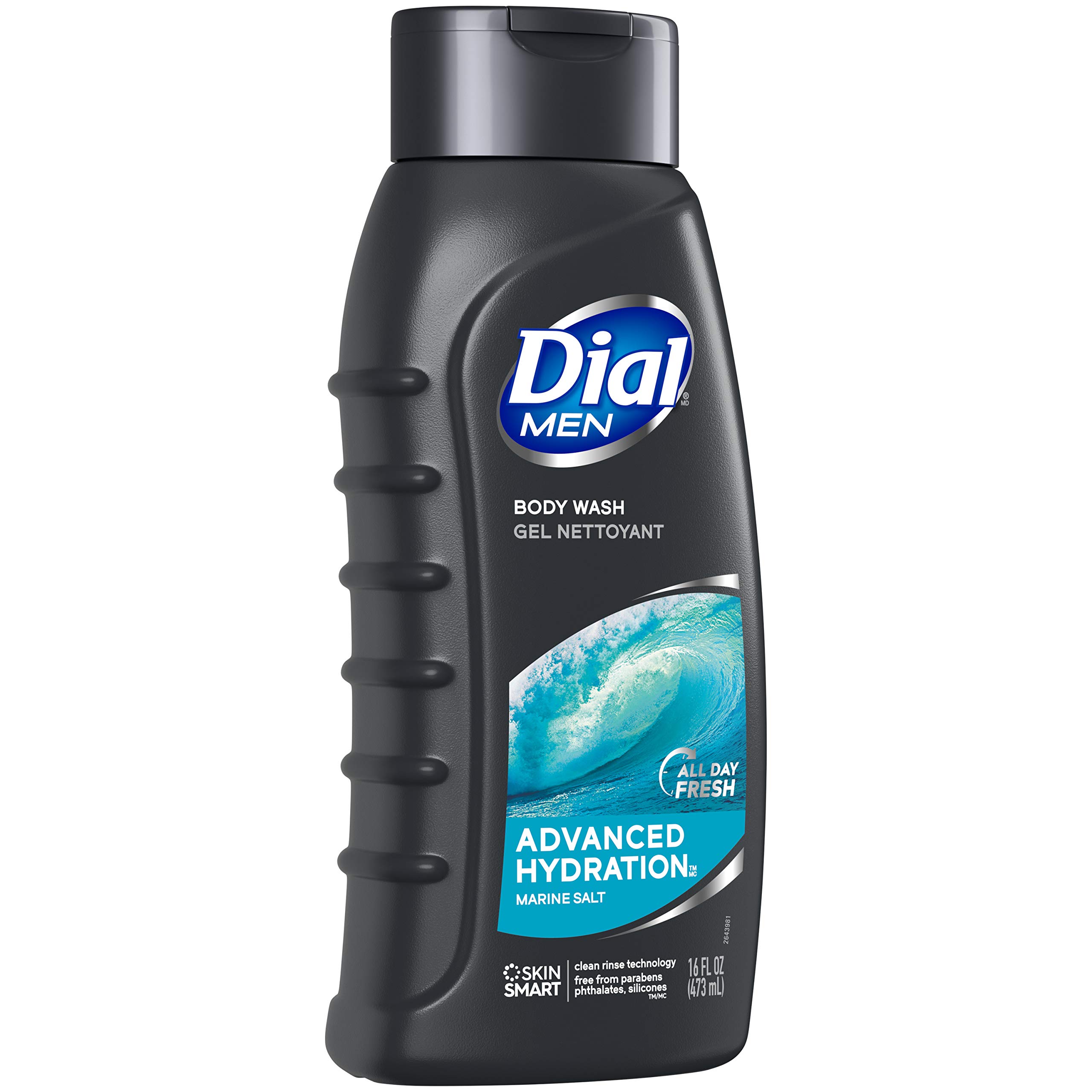 Dial Men Body Wash for Dry Skin - Advanced Hydration Formula, 16 fl oz (Pack of 6) - Refreshing Shower Gel for Daily Use, Gym & Post-Workout Cleansing