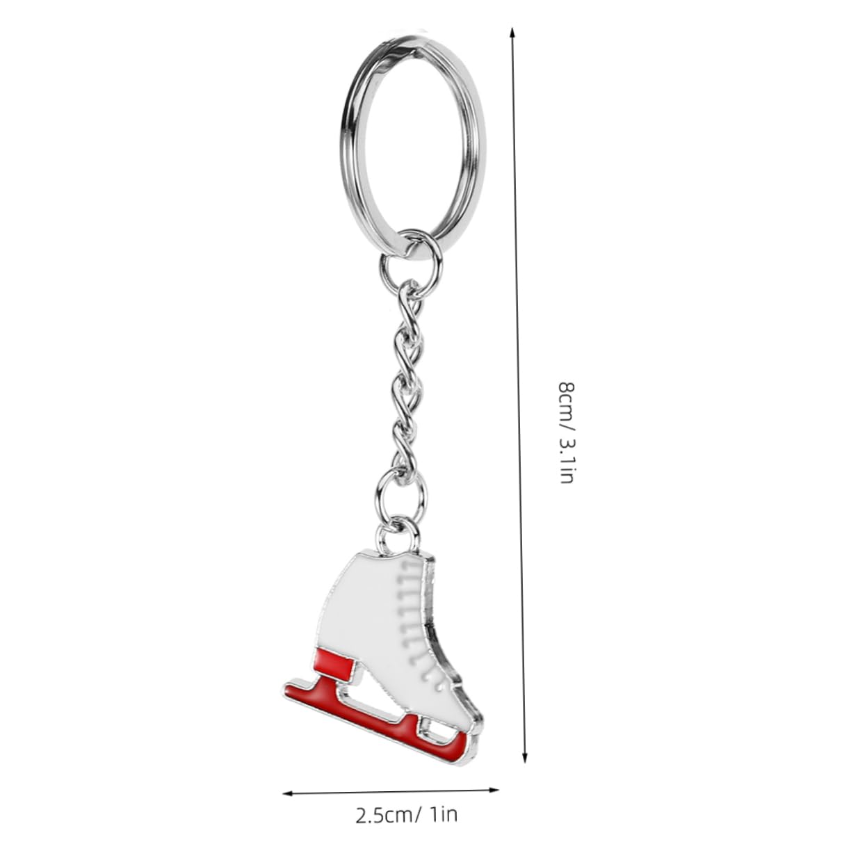 Coolhiya Small Ice Skates Keychain - Metal Hanging Keychain for Backpacks, Bags & Keys - Unique Skating-Themed Gift for Figure Skaters & Winter Sports Fans - Perfect for Backpack Decor, Keyring Accessory & Winter Festival Gifts
