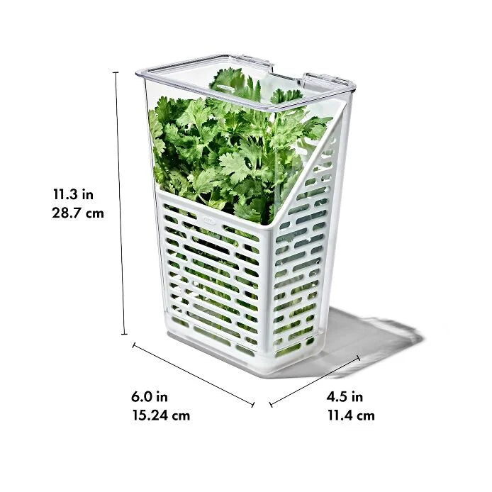 Fresh Produce Saver & Herb Keeper Container - Extend Shelf Life of Fruits, Vegetables and Herbs | Perfect for Kitchen Storage, Meal Prep and Healthy Lifestyle