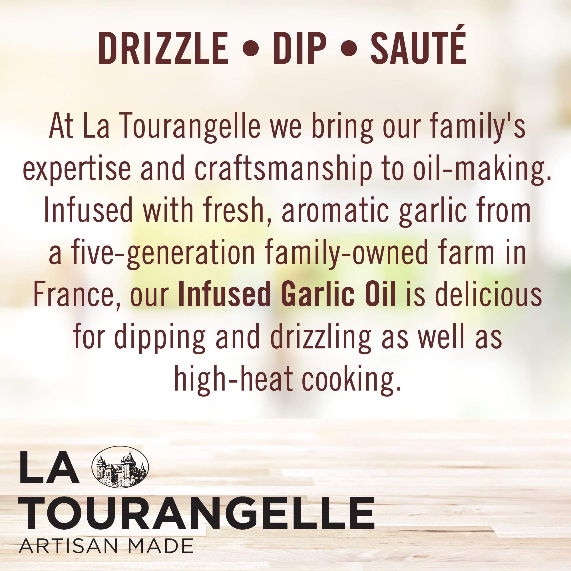 La Tourangelle Garlic & Herbs de Provence Infused Olive Oil Bundle - 8.45 fl oz - Premium Cooking Oil for Salads, Pasta & Grilling - Artisan French Culinary Oil Gift Set