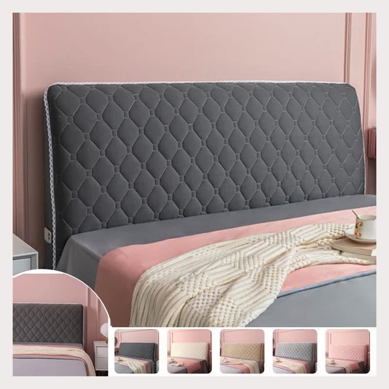 YXZN Washable Dustproof Bed Headboard Cover Slipcover - Twin Full Queen King Size (83in/210CM) - Dark Grey Decorative Headboard Protector for Home, Hotel & Airbnb Use