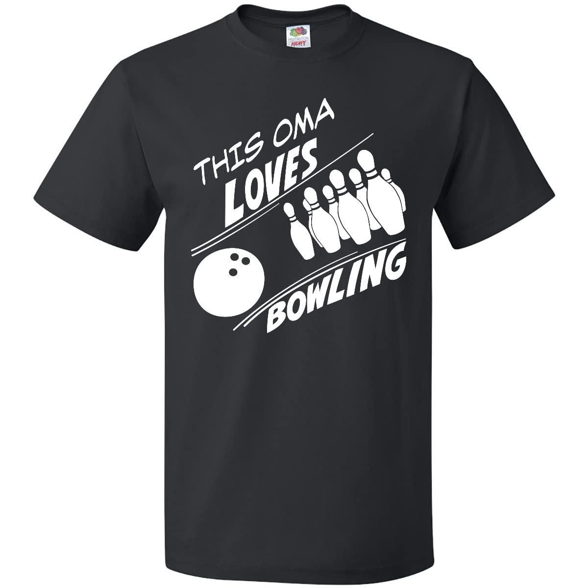 Inktastic Funny Bowling Grandma T-Shirt - Cute Oma Loves Bowling with Pins & Ball Design - Perfect Gift for Bowling Enthusiasts & Grandparents Day