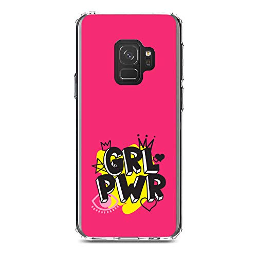Girl Power - GRL PWR - Pink Yellow Black On Clear Case