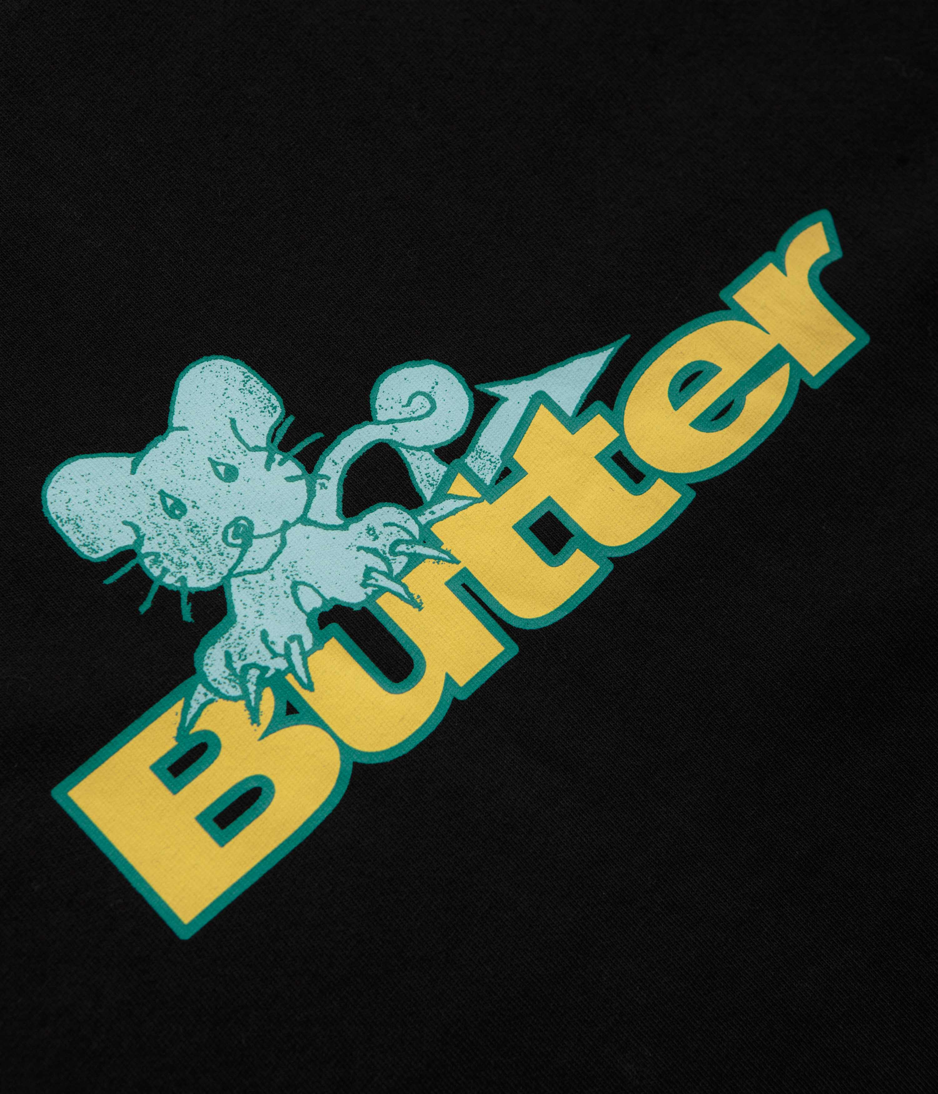 Butter Goods Rat Logo Graphic T-Shirt for Men - Black | Casual Streetwear Tee for Everyday Wear