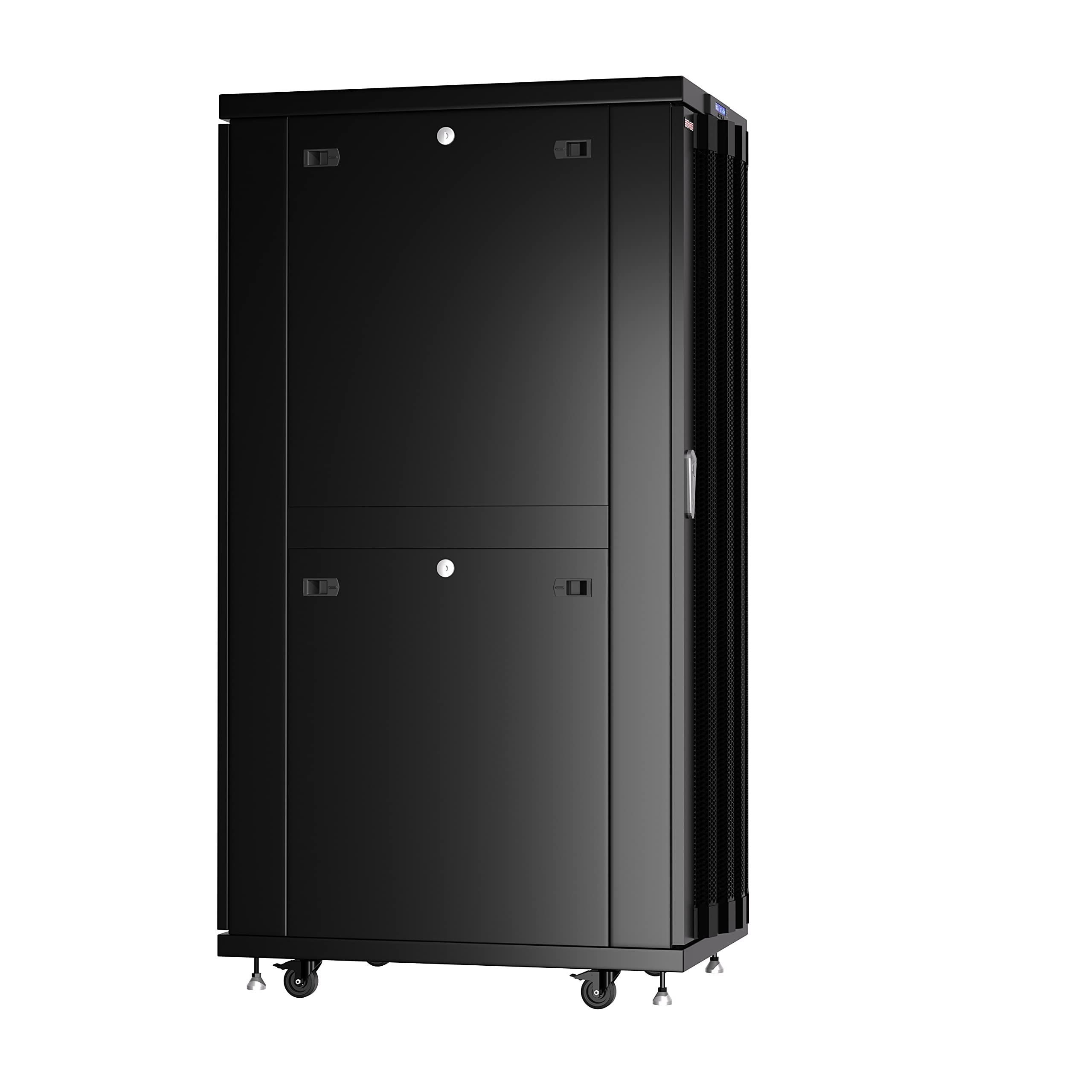 Sysracks 42U Server Rack Cabinet with Locking Doors - Heavy Duty Network Rack for Data Center, Office & Home Use - Includes Caster Levelers, Cooling Fan, Thermostat & PDU - Ideal for Server, AV & Networking Equipment Mounting