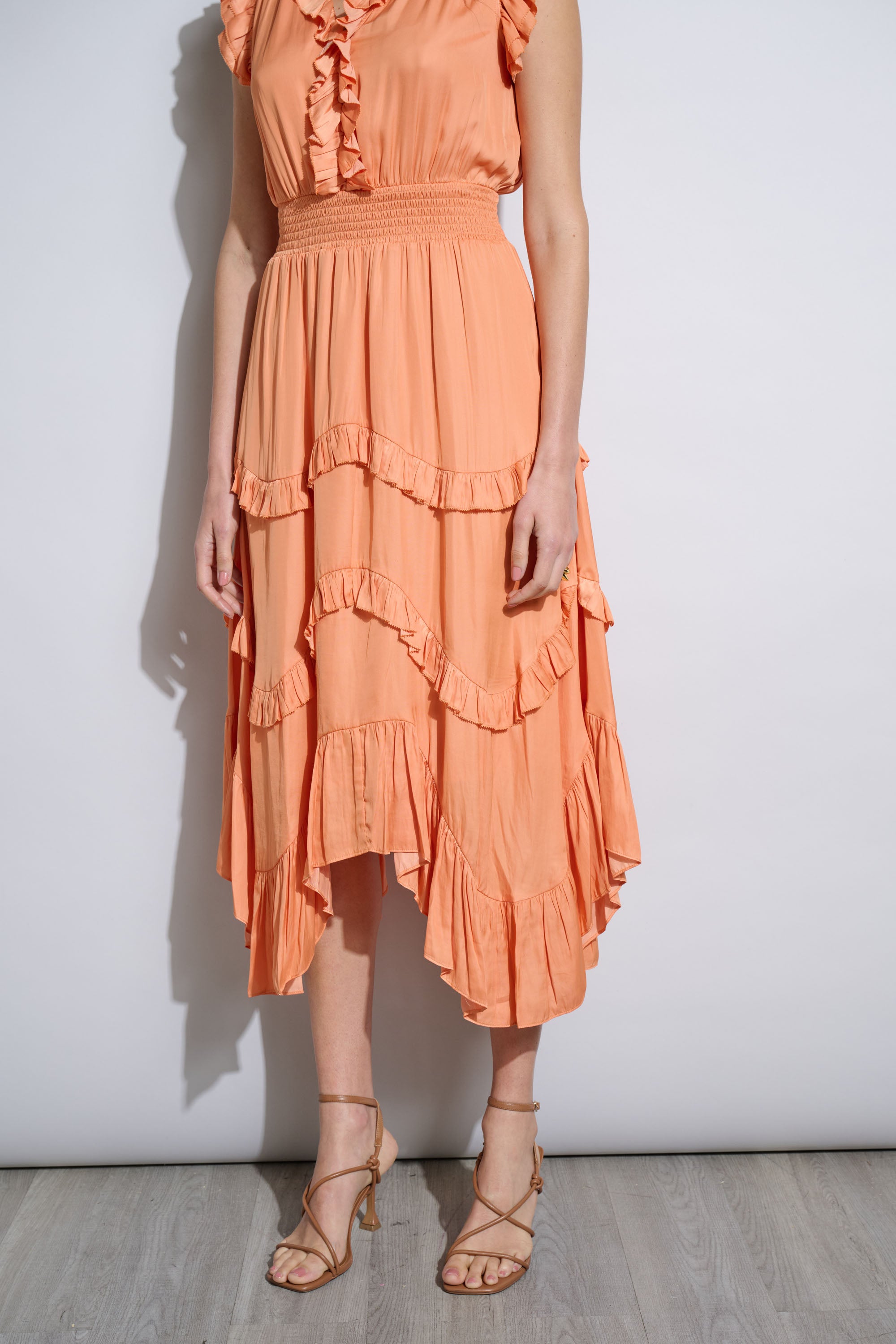 Elegant Ruffle Midi Dress for Women - Flowy Summer Party Dress with Tiered Ruffles - Perfect for Weddings, Beach Vacations & Date Nights