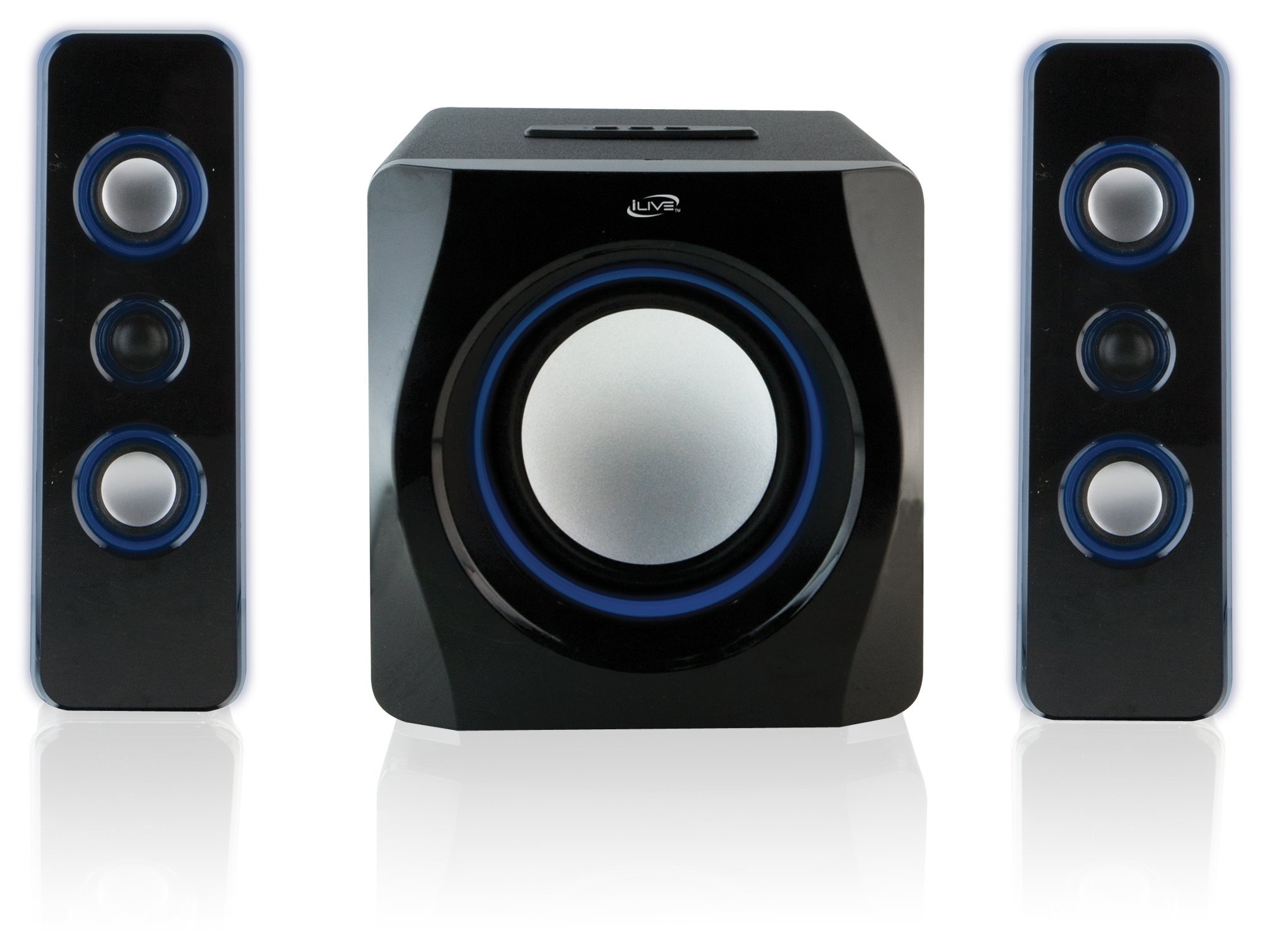 iLive Wireless Bluetooth Speaker with Powerful Built-In Subwoofer - Portable Home Audio System for Parties, Outdoor & Indoor Use (7.28 x 8.86 x 7.28 Inches, Black iHB23B)