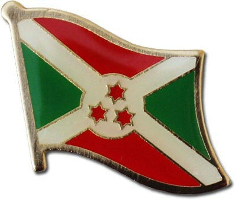 Burundi Country Flag Lapel Pin - Pack of 12 Motorcycle Hat Accessories & Clothing Studs for Bikers, Cyclists & Travel Enthusiasts | Perfect for Bike Caps, Jackets & Backpacks