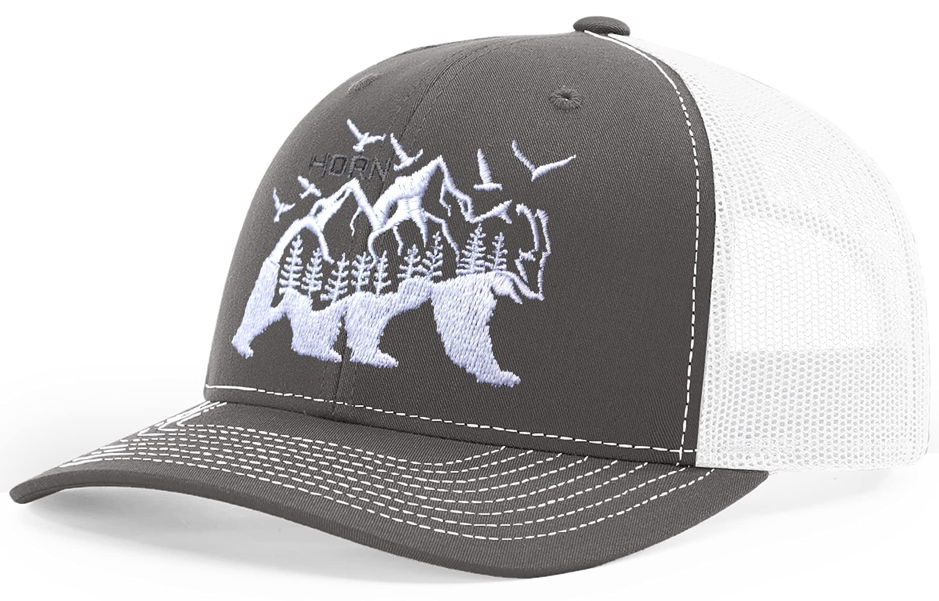 HORN GEAR Trucker Hat - Bear Hat Edition for Men & Women | Adjustable Snapback Cap for Outdoor, Hiking, and Casual Wear | Stylish & Comfortable Baseball Hat
