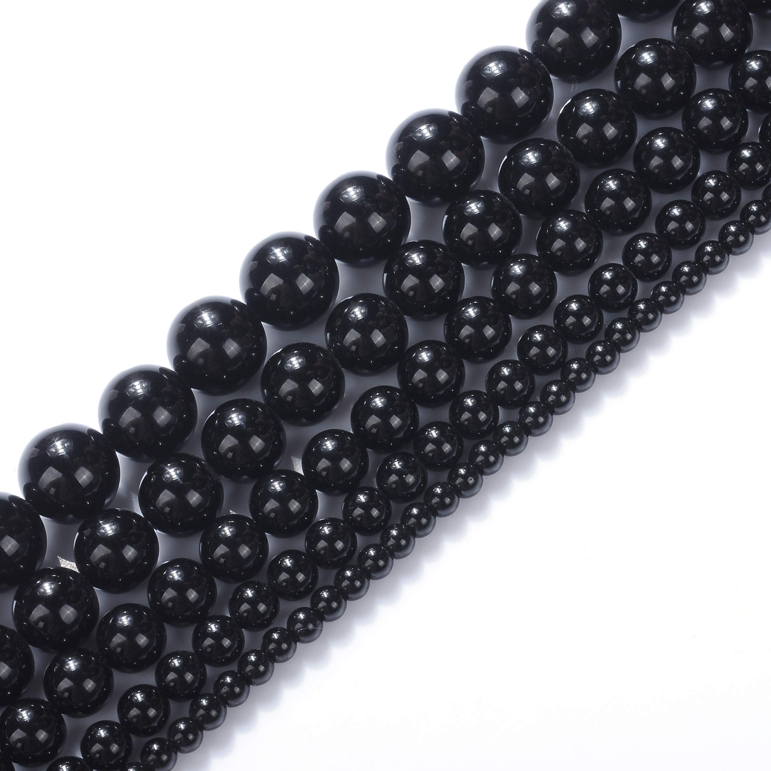 2mm Black Onyx Agate Natural Stone Beads - Round Loose Gemstone Beads for Jewelry Making, DIY Crafts, Healing Crystal Energy Stone (1 Strand 15