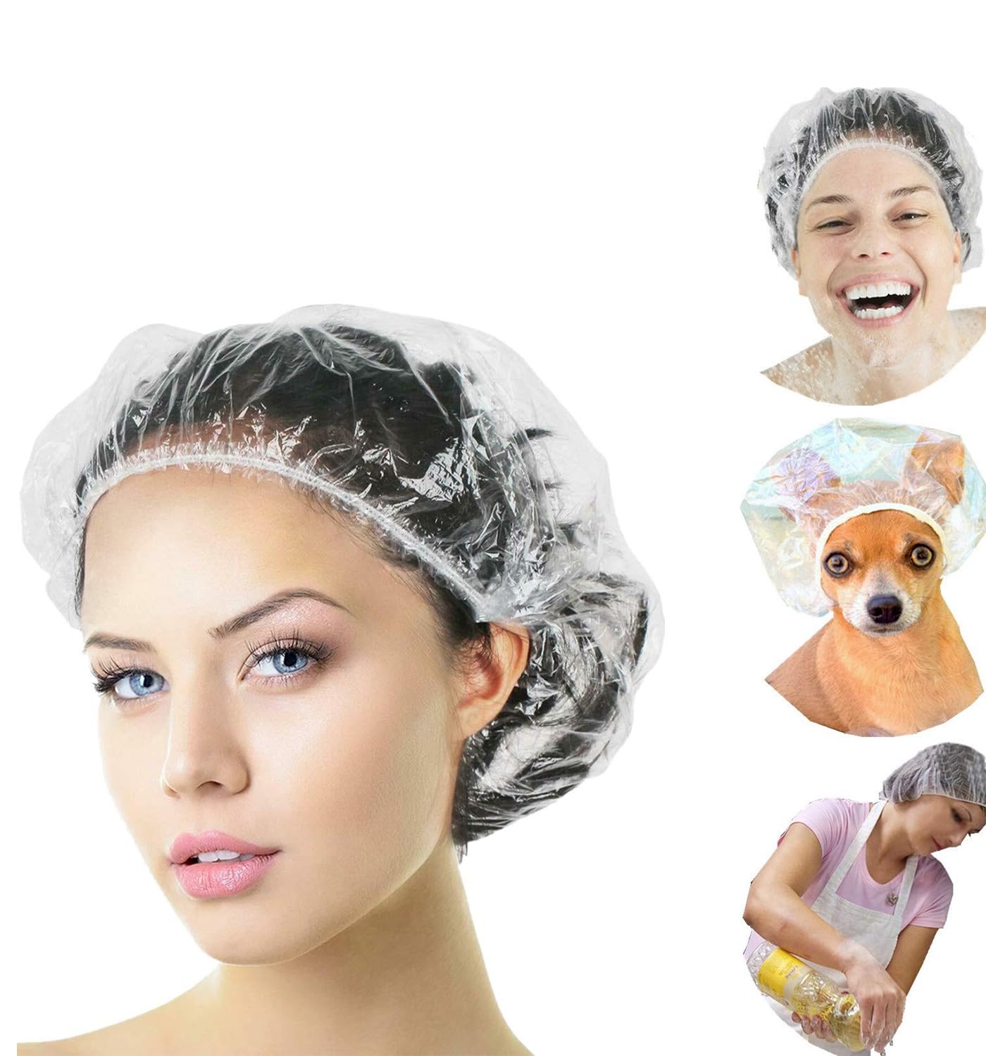 Clayherbs 100 Sets Disposable Shower Caps for Hotels & Travel | Eco-Friendly Box Packaging | Bulk Pack of 100 | Waterproof Hair Protection for Spa, Salon & Home Use