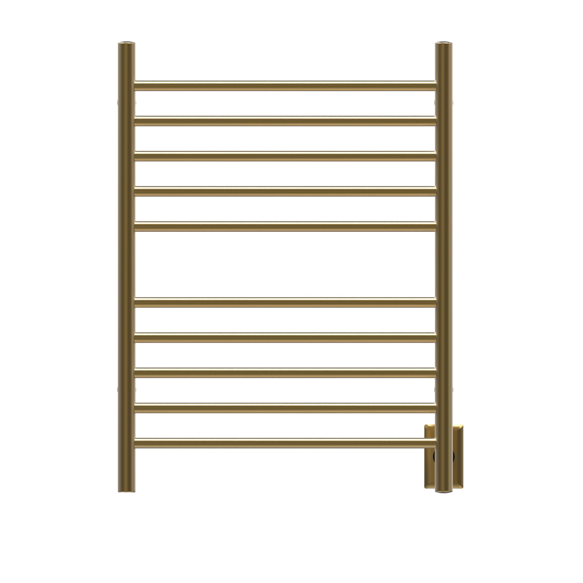 Amba RWH-SSB 10 Bar Towel Warmer - Hardwired & Plug-in Combo - Satin Brass Finish - Perfect for Bathrooms, Spas & Luxury Home Decor