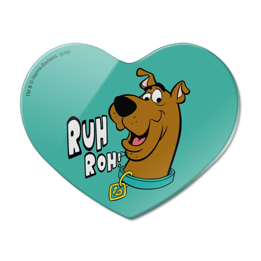 Scooby-Doo Ruh Roh Heart Shaped Acrylic Refrigerator Magnet - Fun Cartoon Fridge Decor for Kids Room, Office & Kitchen Organization