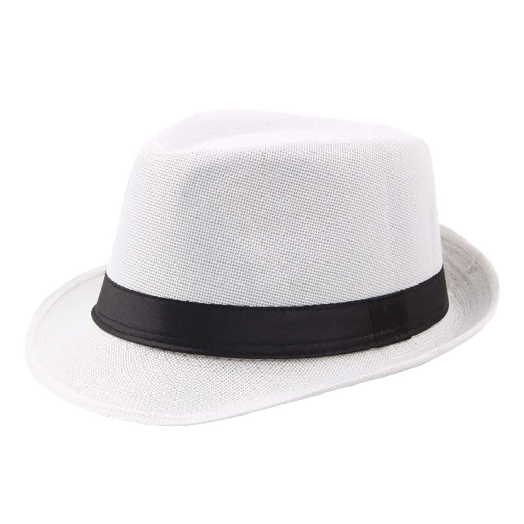 Men's Linen Sun Hat with Short Brim - Breathable Panama Hat for Summer, Outdoor Sun Protection & Beach Wear - Vintage Jazz Style Hat for Casual, Travel & Vacation
