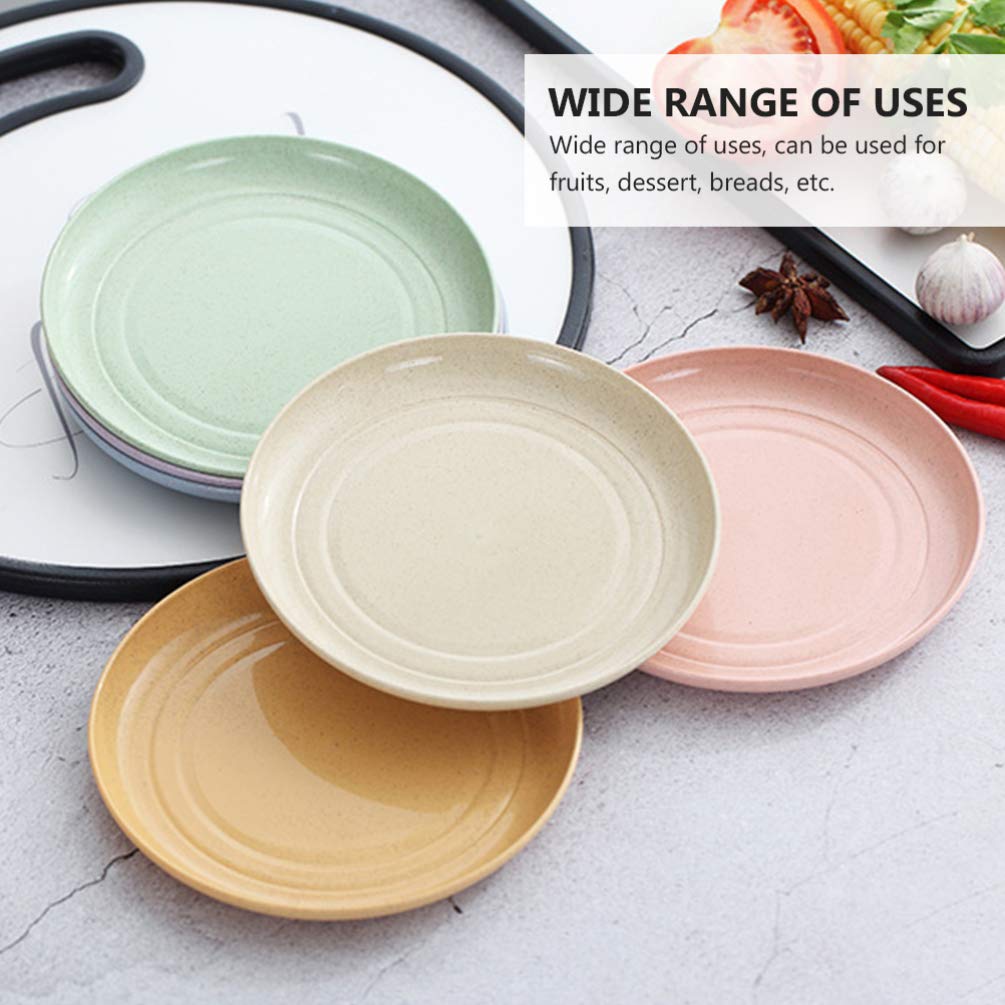 Eco-Friendly Wheat Straw Dinner Plates - 6pcs Safe Tableware for Home & Parties