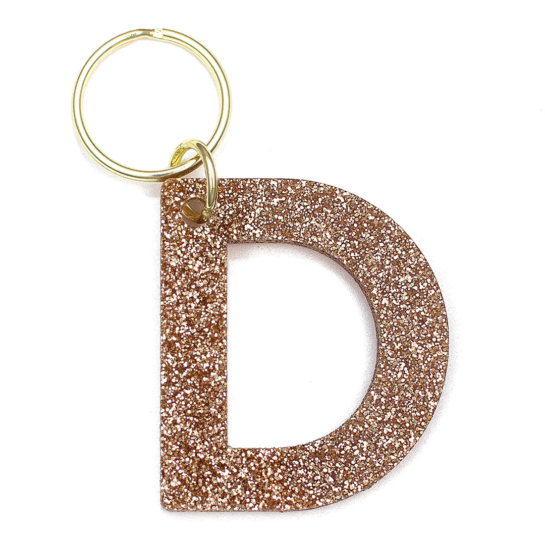 Sparkly Glitter Letter Keychain - Personalized Initial Keyring for Women & Girls - Perfect for Backpacks, Purses, and Gift Giving