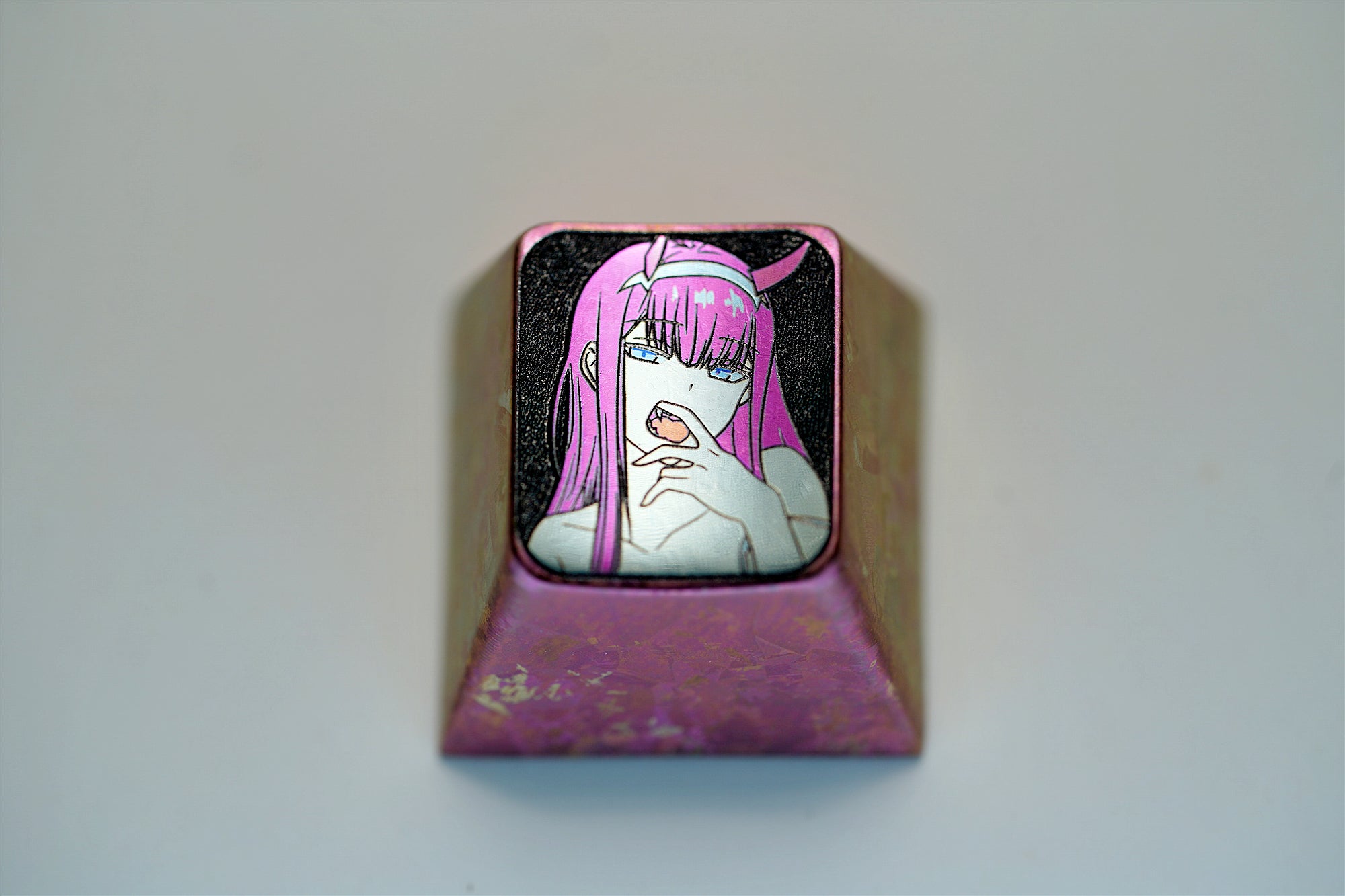 DARLING in the FRANXX 02 Anime Titanium Alloy 1U Custom Keycap - Mechanical Keyboard Decorative Key for Gaming & Typing Enthusiasts