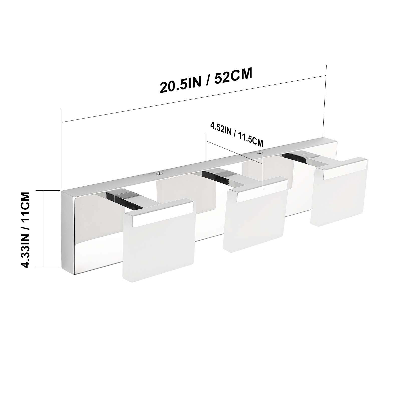 Ralbay 3-Light LED Modern Bathroom Vanity Light - Acrylic & Stainless Steel Wall Sconce for Bathroom Mirror Lighting - Perfect for Home, Spa, Hotel Decor
