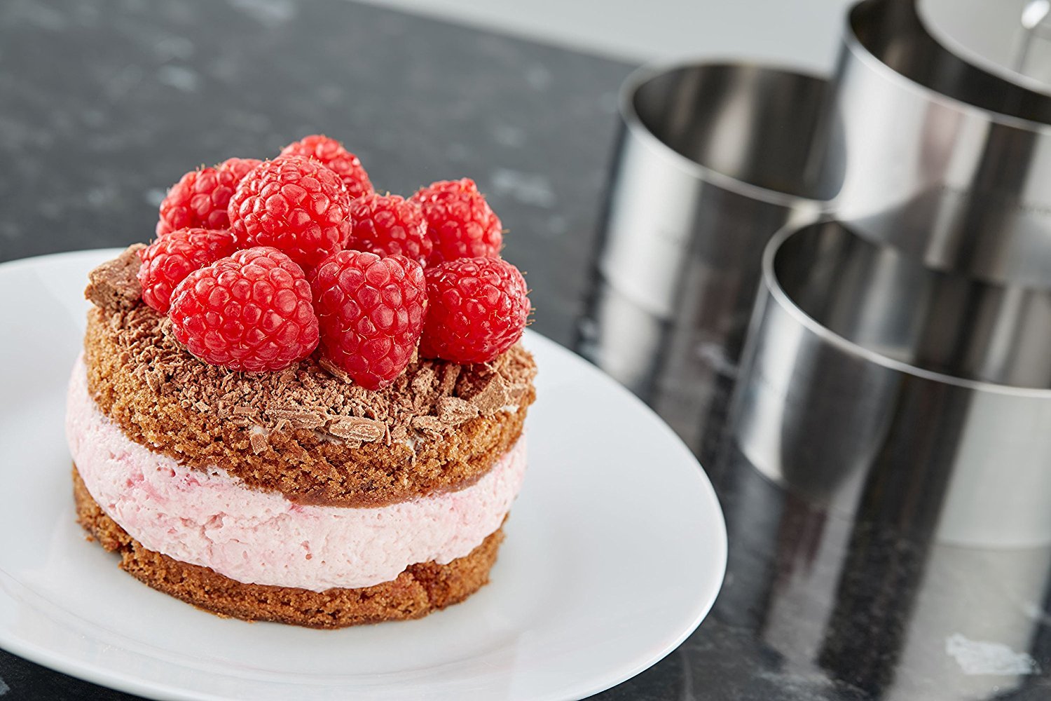 ONEDONE Stainless Steel Cake Ring Molds Set of 6 - 3.15 Inch Baking Rings for Cakes, Pastries & Mousse with Pusher | Perfect for Professional Chefs & Home Bakers | Great Mother's Day Gift for Baking Enthusiasts