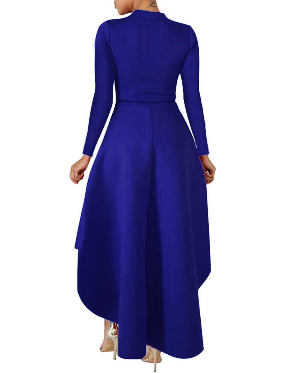 Lrady Women's Casual Shirt Dress - Asymmetrical Peplum Tops with High Low Ruffle Hem, Long Tunic Dresses for Work, Date Night & Spring Outfits