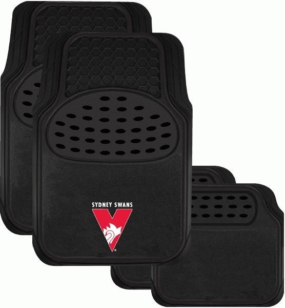 AFL Sydney Swans Car Floor Mats Set of 4 - Premium Custom Fit Auto Floor Liners for Cars, SUVs & Trucks - Perfect for Sports Fans & Team Supporters