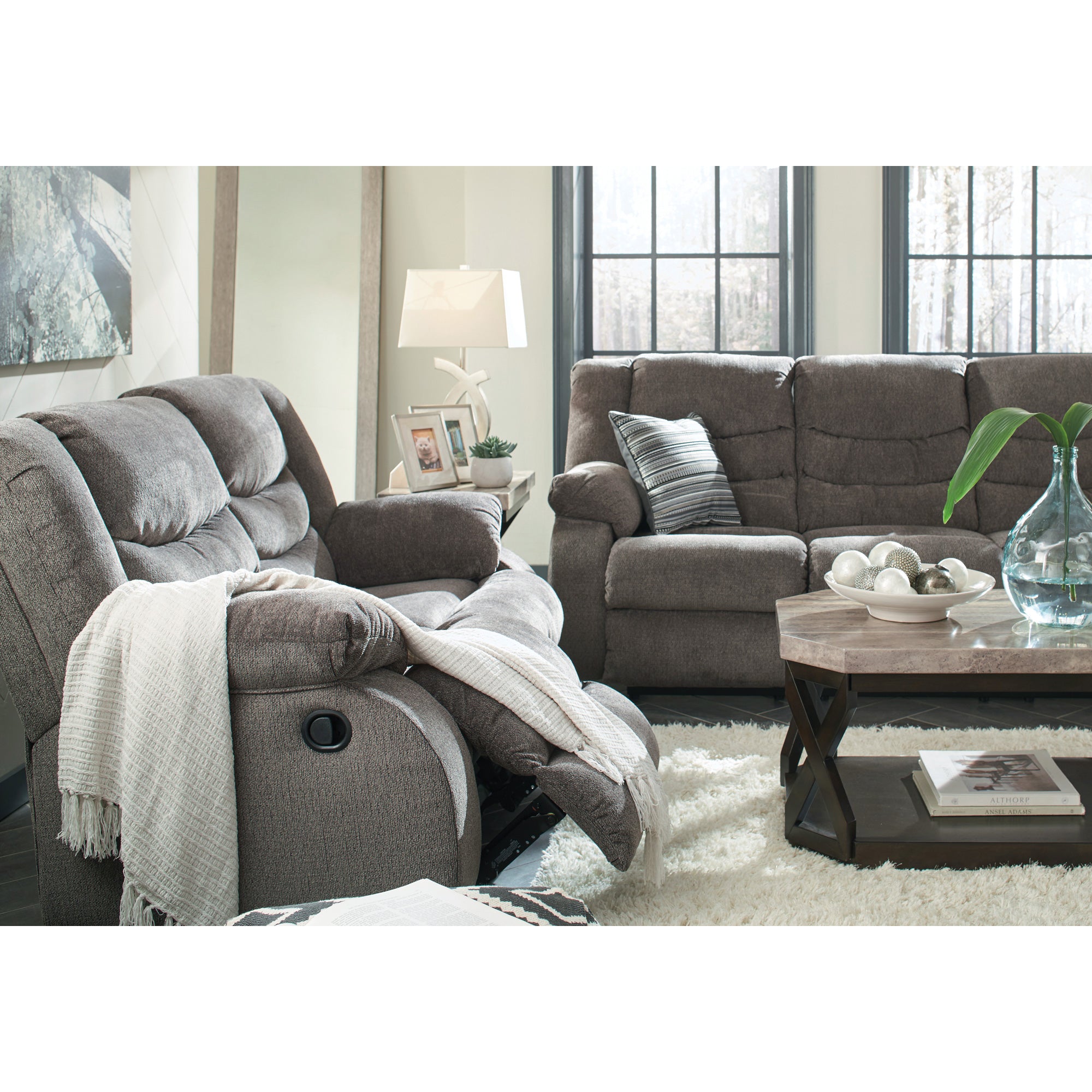 Kent Reclining Loveseat - Modern Two-Seater Sofa with Adjustable Backrest, Soft Upholstery & Sturdy Frame - Perfect for Living Room, Home Theater or Small Spaces