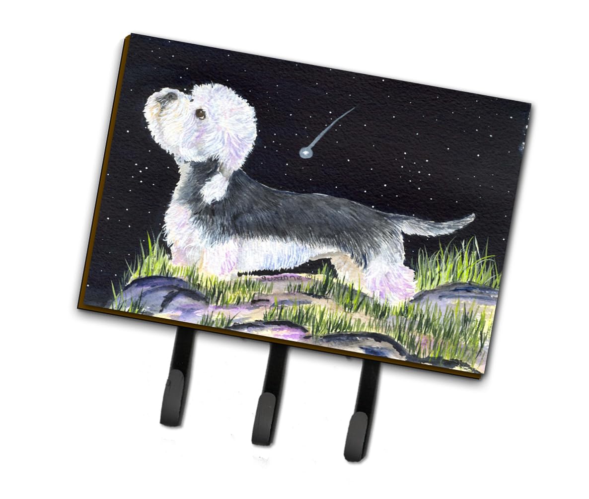 Starry Night Dandie Dinmont Terrier Wall Hook Set - Key Holder, Coat Rack, Leash Hanger for Home Entryway, Kitchen & Mudroom Organization