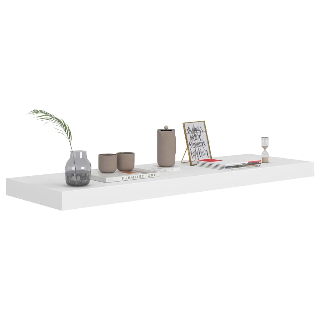 Floating Shelves Set of 4 - White MDF Wall Mounted Shelves 31.5