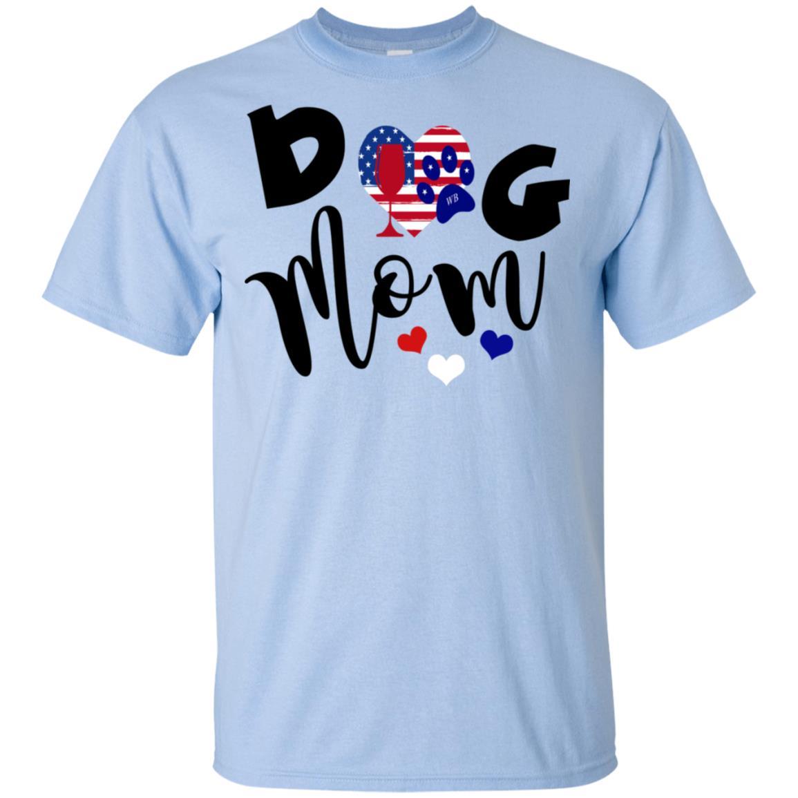 American Dog Mom Ultra Soft Cotton T-Shirt | WineyBitches.Co | Perfect for Pet Lovers, Dog Walks & Casual Outfits