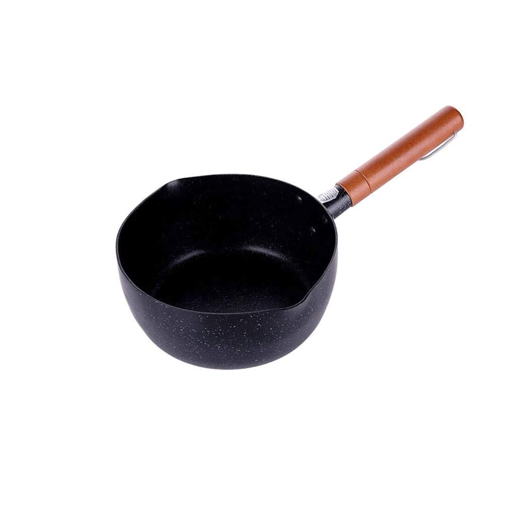 Nonstick Granite Coating Mini Milk Pan with Wooden Handle - Small Butter Warmer & Saucepan for Coffee, Tea, and Cooking - Perfect for Home Kitchen, Camping & RV Use