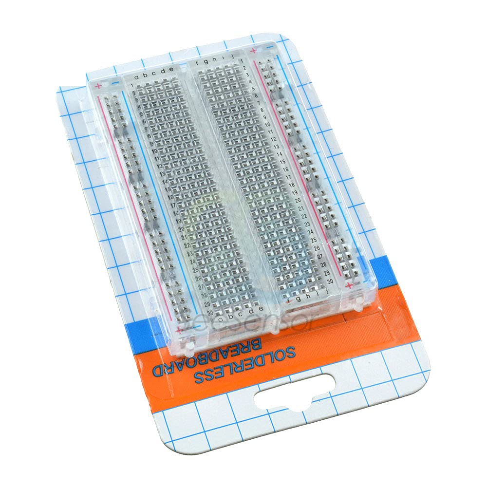 400 Tie Points Transparent Solderless Breadboard - Mini Universal PCB Prototyping Board for DIY Electronics, Arduino Projects, and Bus Test Circuits - Perfect for STEM Education and Circuit Testing